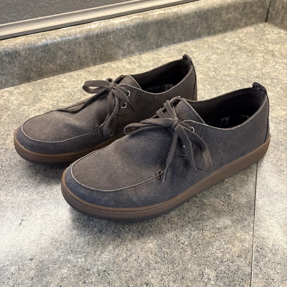 LL Bean Campside 2-Eye Brown Canvas Boat Shoe Loafers 505999 Men's Size 9.5M